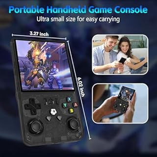 R36MAX Retro Games Console, 64GB Handheld Games Consoles with 18000+ Classic Games, 4 Inch IPS 720×720 Screen All in One Portable Gaming Console, Linux System 4000mAh Battery for Adults, Black