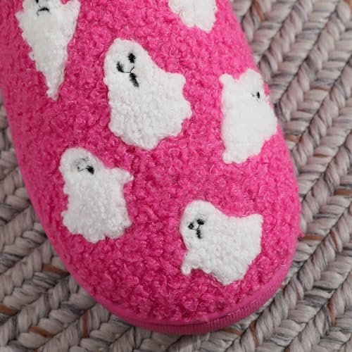 Halloween Slippers for Women Men Retro Memory Foam Plush Fluffy Warm Fuzzy Slippers Holiday Slip-on Indoor Outdoor House Shoes4
