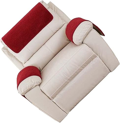 Fundas para reposabrazos de sofá, funda para reposacabezas para silla reclinable, con bolsillos, funda acolchada antideslizante para muebles para