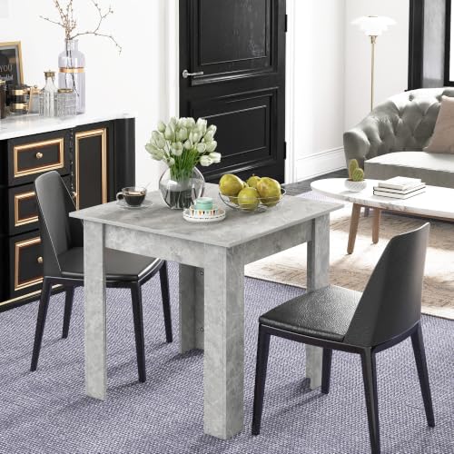 HOMCOM Square Dining Table for 2 Modern Kitchen Table Cement Grey - Image 6