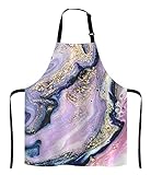 Lefolen Marble Apron, Colorful Natural Luxury Gouache Landscape Unisex Kitchen Bib with Adjustable...