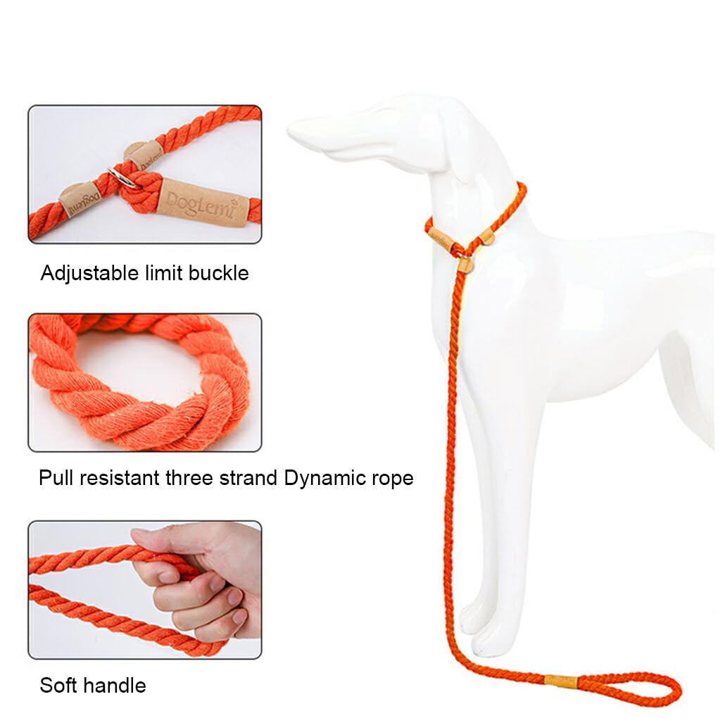 Correa De Cuerda Trenzada Para Perros – 170 Cm De Longitud, Hebilla De Cuero Ajustable, Antitirones, Fuerte Y Fiable Para Razas Pequeñas, Medianas Y Grandes – Color Azul Eléctrico, Algodón Resistente