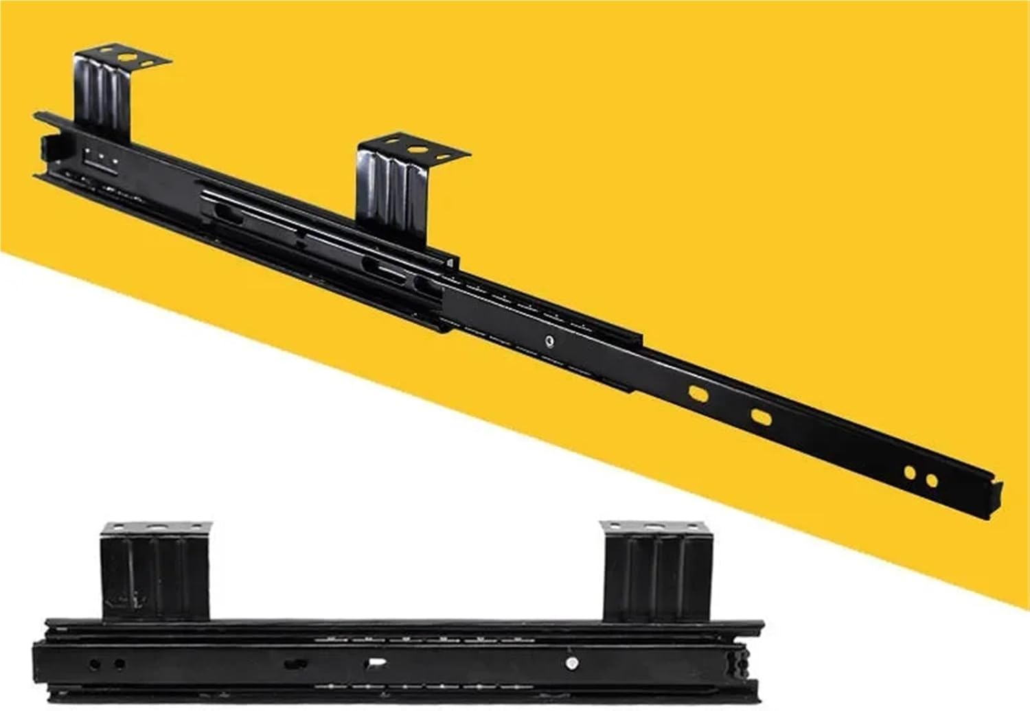 Drawer Slides 2pcs 10-12" Three-Section Cabinet Slides Computer Keyboard Track Buffer Slide Bracket 25cm/30cm(12 inch)