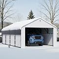 12x20 Metal Carport, Steel Carport Canopy Heavy Duty All Weather,Enclosed Car Tent Garage with Removable Sidewalls & Doors,Metal Car Port for Snow