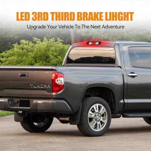 Image of Third 3rd Brake Light LED for 2007-2020 Toyota Tundra, High Mount Rear Brake Lights Assembly for 07-20 Tundra, Waterproof Center Cab Cargo Lamp Stop Light (Smoke)