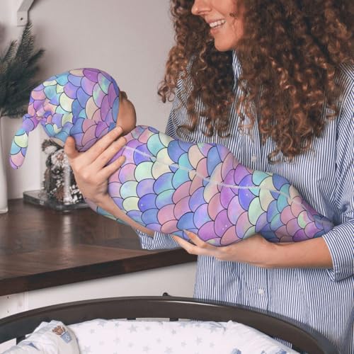 Image of Swaddle Blanket, Soft Swaddling Blanket Baby Clothes, Mermaid Theme Baby Stuff