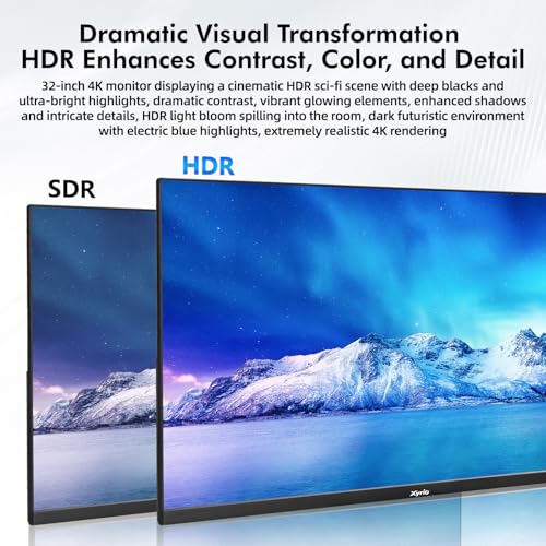 Image of Computer Monitor, 4K Computer Monitor (3840 x2160) up to 120Hz, Gaming Monitor 32 inch, Gaming Monitors w / 99% sRGB, AMD FreeSync, IPS Panel,Computer Monitors w / 1ms Display, VESA Mountable, Black