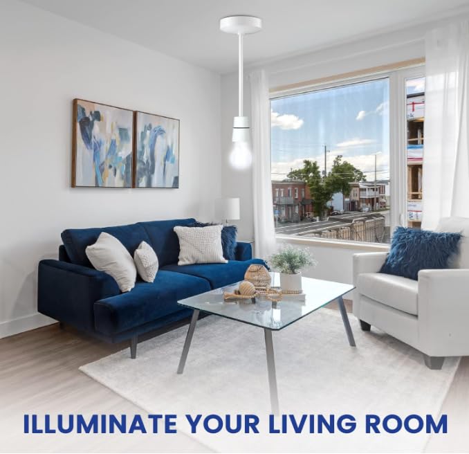 U-Trade Light Fittings Ceilings Rose, Lamp Holder White Hanging Pendant - Image 3