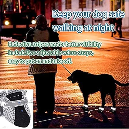 Image of Dog Shoes for Shih Tzu, Indoor Anti-Slip Dog Paw Shoes with Grip Pads for Tile & Wooden Floors, Puppy Paw Protector for Small Dogs, NOT for Outdoor Use or Large Dogs (Orange, Size 6)