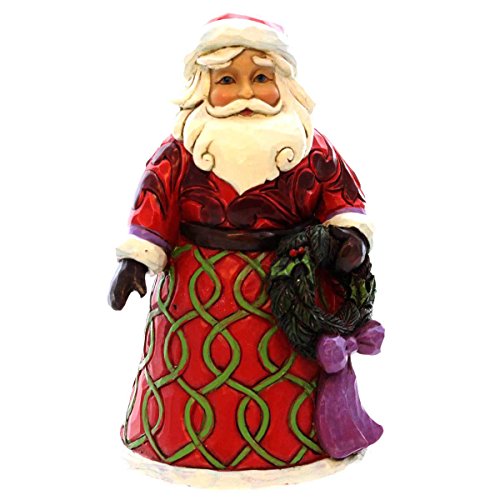 Jim Shore for Enesco Heartwood Creek Pint Sized Santa with Wreath Figurine, 5-Inch