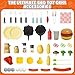 2026 Kids Kitchen Playset Toy Grill BBQ with Smoke Light Pretend Play Food Toys Cooking Set 2-Layer Barbecue Gifts for Toddler Boys Girls 3-5 6 7