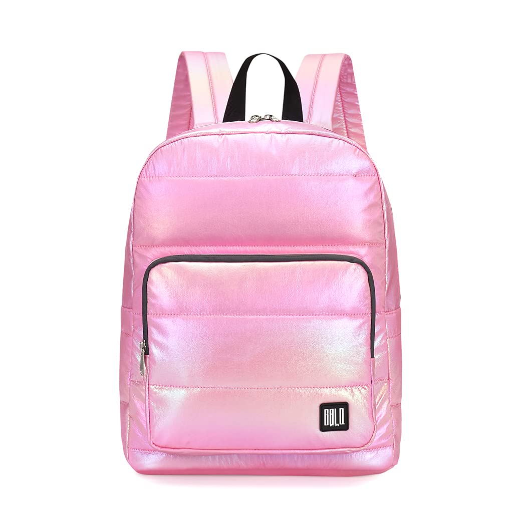 GBLQ PLUS Backpack Purse for Women, Small Quilted Nylon Lightweight Backpack, Water Resistant Iridescent Puffy Casual Daypack | Nylon, Lightweight,