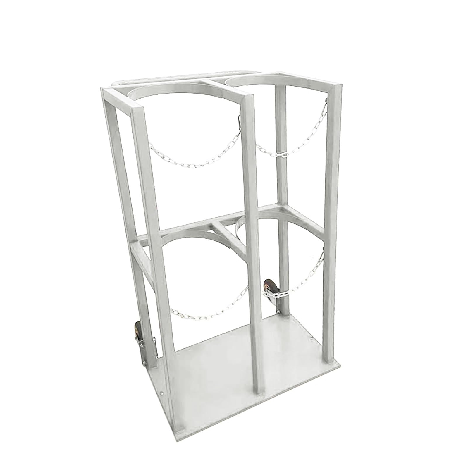 SWENEEN Gas Cylinder Storage,Steel Oxygen Cylinder Storage Rack With Wheels,Cylinder Racks For Oxygen,Nitrogen And Acetylene Storage,2 frames