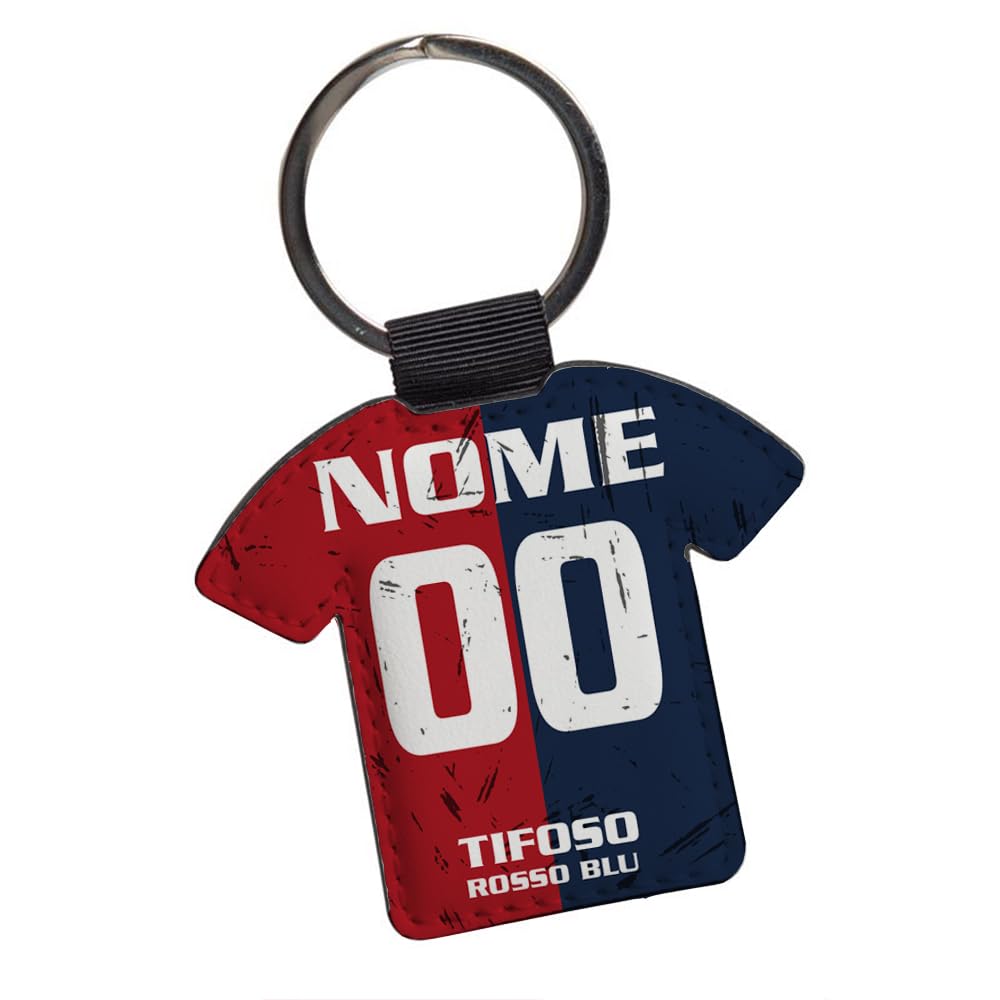 Portachiavi Personalizzato Tifoso Calcio - Ecopelle, 7 Cm, Con Nome E Numero - Per Milan, Inter, Napoli, Genoa - Foto 9
