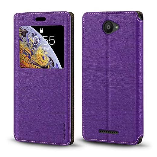 BQ Aquaris U Case Funda de piel con tarjetero y ventana, tapa magnética para BQ Aquaris U Lite