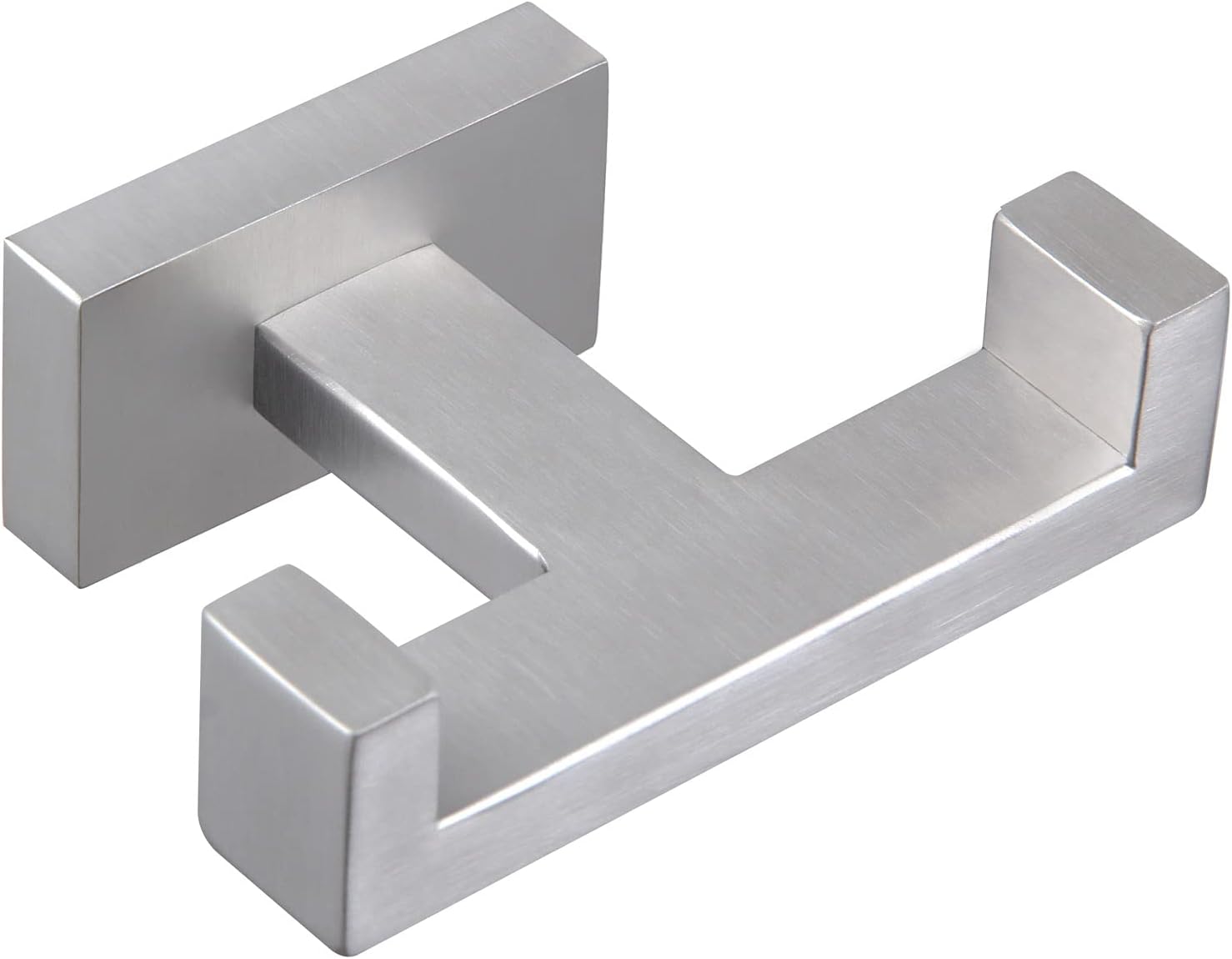 Aomasi Double Towel Hook, SUS304 Stainless Steel Dual Robe Hook, Modern Kitchen Toilet Bathroom Accessories, Home Storage Coat Holder, Brushed Steel