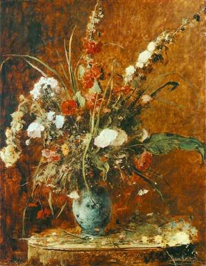 Peinture à l'huile 30x36 pouces Mihaly Munkacsy Great Flower Still Life 1881 tableau fleurs