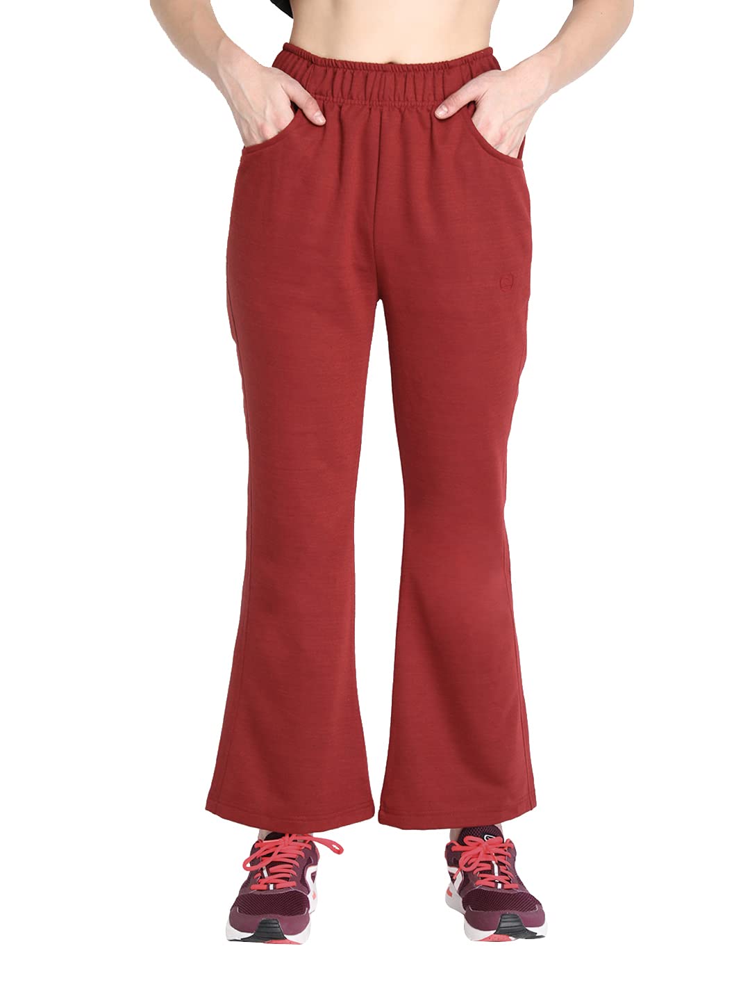 chkokko Women's Regular Fit Mid Rise Bellbottom Track Pant Workout Running Lower-picture-28