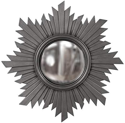 Howard Elliott Euphoria Round Hanging Convex Wall Mirror, Accent Décor Round Resin Frame Star Shaped Convex Mirror for Bedroom, Entrway, Living Room or Any Room, 21 Inch,