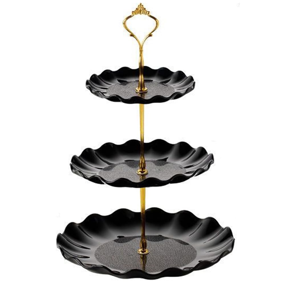 TOMVAES 3 Tier Cupcake Dessert Stand, Plastic Tiered Cake Stand Display Tower, Pastry Serving Tray Platter Rack Holder for Buffet, Cookie, Party, Wedding, Home Decor