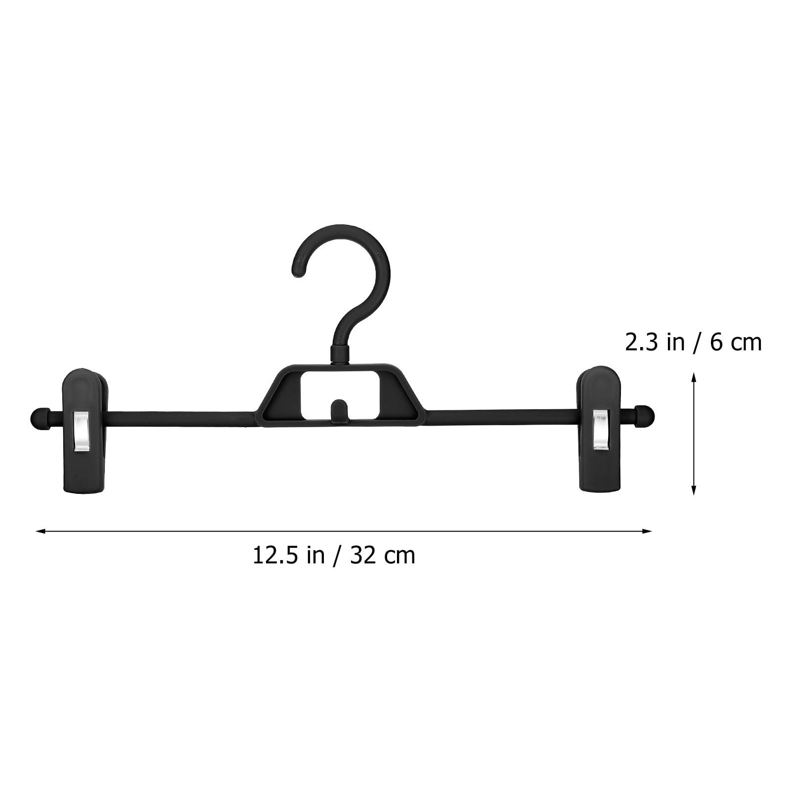 Toyvian Set 10 Pezzi Grucce per Pantaloni Salvaspazio in Pp Nero Clip Antiscivolo Regolabili per Asciugatura e Stoccaggio Abiti a Casa, Versatile e Facili da Pulire
