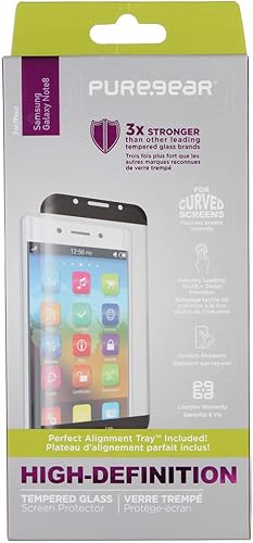 Miniatura 3 de PureGear Protector de pantalla de vidrio templado HD para Samsung Galaxy Note 8 con bandeja de autoalineación, transparente HD, protección premium,