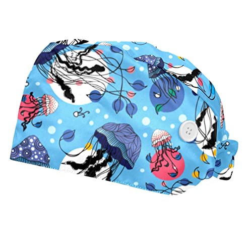 Casquettes de travail respirantes pour hommes femmes chapeaux bouffants méduse