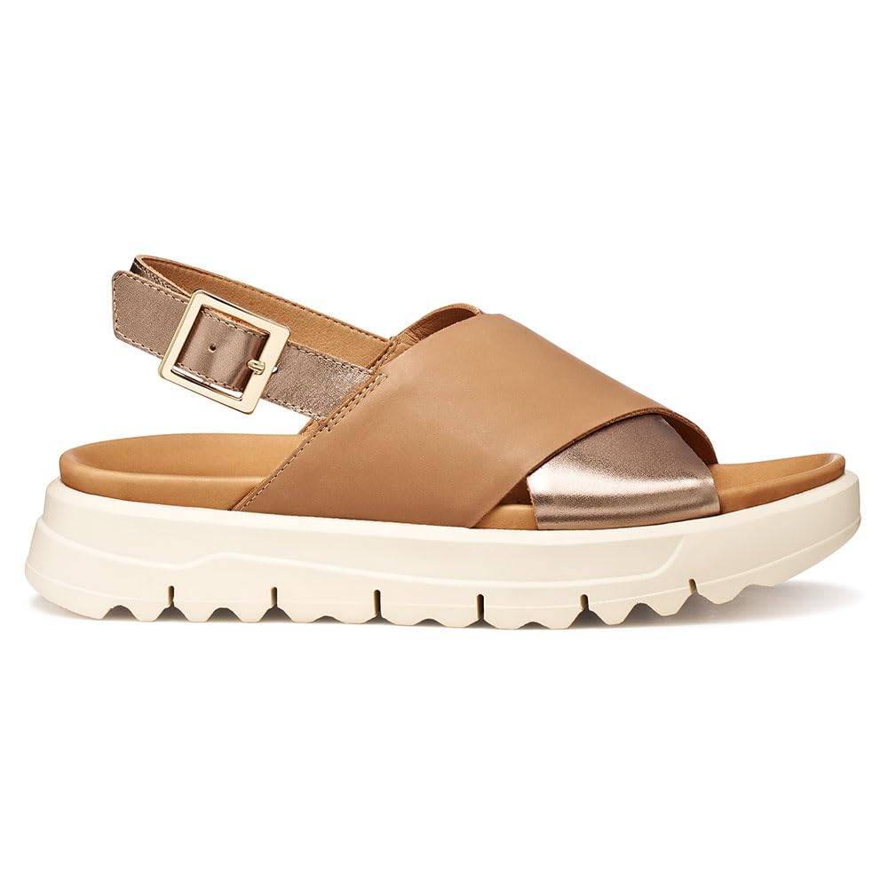 Geox D XAND 2.1S E Wedge Sandal – Beige Damen-Sandale