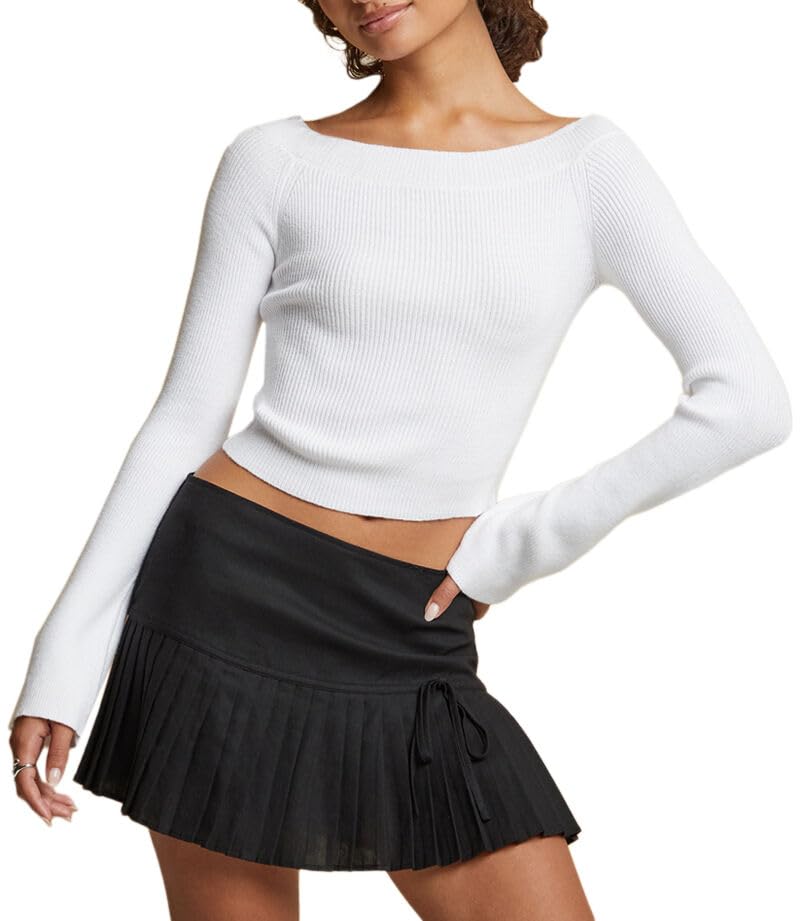 Womens Hallie Off-The-Shoulder Sweater