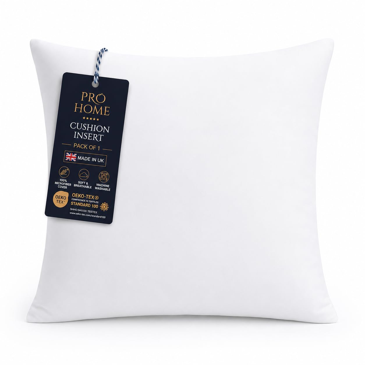 Pro Home 50x50cm Cushion Insert/Pad Soft & Fluffy Cushion Pads 20 X 20 Inches Hypoallergenic 50x50 Cushion Inner–Hollowfiber Fill Cushions For Home, Sofa, Couch & Bedroom (50x50cm, Pack Of 1)