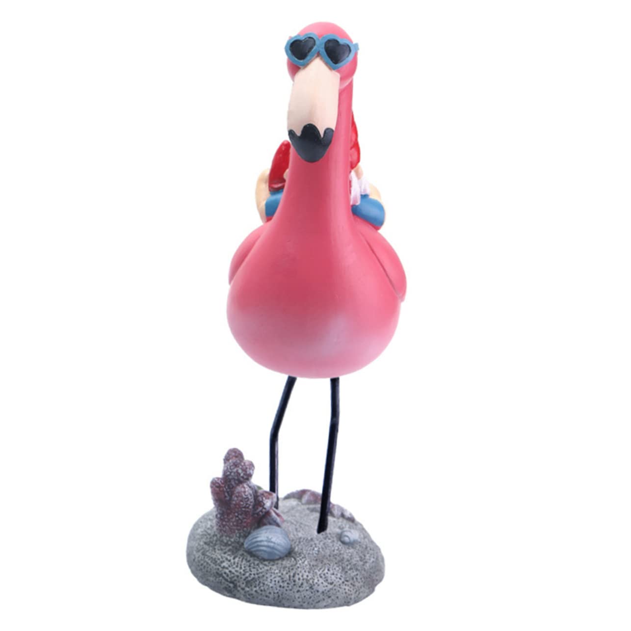 Toyvian Leichte Gartenzwerg Verzierung aus Kunstharz in Realistischer Flamingo Form für Garten und Eingangsbereich als Dekorative Gartendekoration