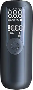 Woowind LP1 Tire Inflator and Mini Bike Pump, Portable Air Compressor for Car, Bike, 150 PSI, Auto Shut-Off with Presta and Schrader Valve
