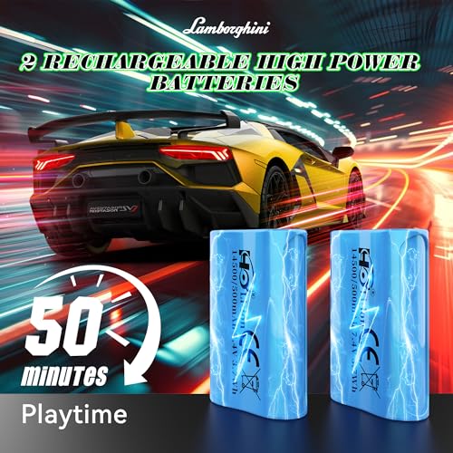 Lamborghini Remote Control Car, Officially Licensed 1:14 Lambo RC Car for Boys Girls Birthday Gift, Yellow Toys for 3 4 5 Years Old(Yellow) - Image 5