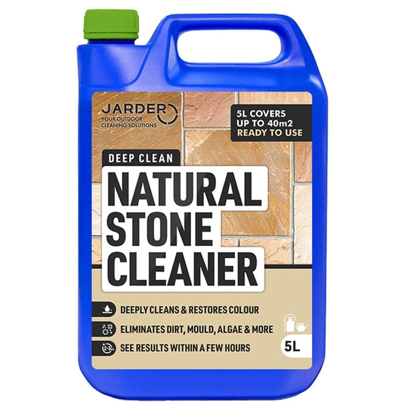 Jarder Natural Stone Cleaner 5L Removes Dirt Grime Algae Mould and Black Spots - Restores Colour - Safe on All Stone Types - Deep Cleaning Powerful Formula