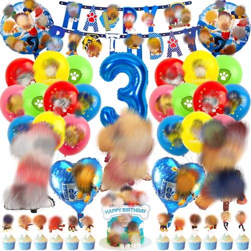 1WWD3 Dog Birthday Balloon Dog Birthday Party Decorations Kids Party Balloons Party Decorations Cartoon Dog Balloons Happy Birthday Banner Cake Decoration For Boys and Girls Birthday Party