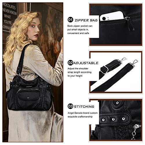 Image of Angel Barcelo Purses for Women Soft PU Leather Shoulder Bag Crossbody Purse and Handbags