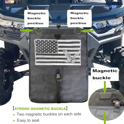 Image of Universal ATV UTV Trash Sack Storage Bag Trash Sack Mesh Large Trash Bag Boat Trash Bag Portable Boat Trash Can Sandbar RV or Camping(American Flag)