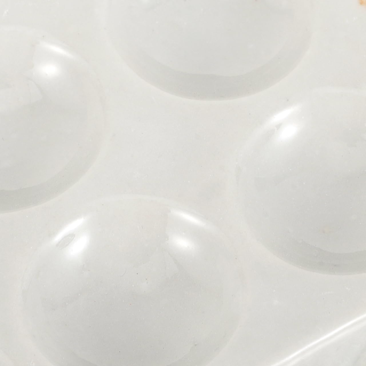 SOIMISS 5 StüCk Porzellan Reaktionsplatte Keramik Spotplatte FüR Chemische Tests Laborversuche Mit 6 LöChern Kompakte Keramikplatte FüR Wissenschaftliche Experimente