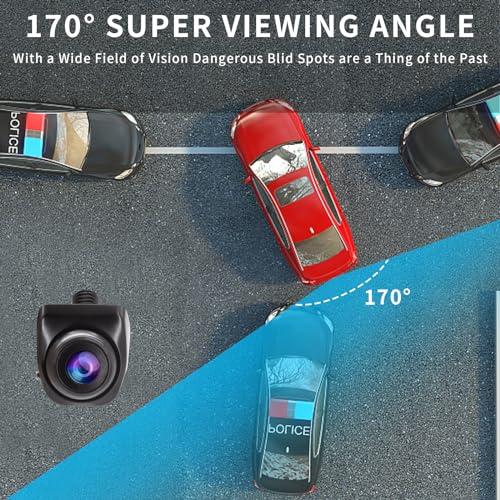 B-Qtech Vehicle Backup Camera and Monitor System Rear View Reverse Camera Waterproof Night Vision with Guide Lines and 4.3" LCD 1080P Display for Car SUV Van