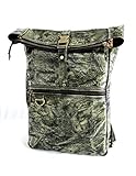 THE CHARMIKA - Classic Green Antique Hand-Craft Large Genuine Goat Leather Travel Backpack, Waterproof Bookbag For Man And Women (M)