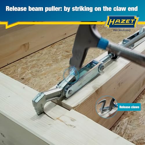 Image of HAZET Beam Puller 1774-1, Forged for Heavy Duty, Clamping Stroke: 4.53 inch, Total Width: 17.32 inch, Ratchet Length: 10.83 inch, Trapezoidal Thread TR 16 X 5, For Clamping, Pulling