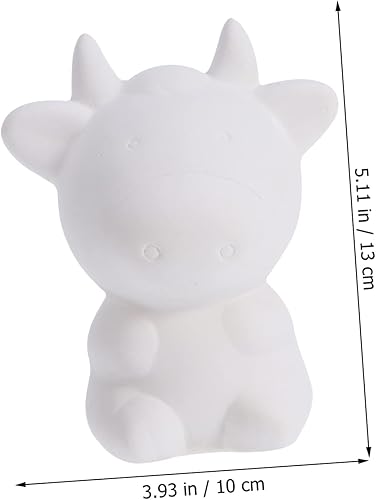Miniatura 2 de Amosfun Hucha de vaca de 1 pieza, embrión blanco, juguetes para niños, alcancía para niños, pintura para niños, sin esmaltar, olla de ahorro para
