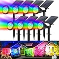 Katipeal Solar Color Changing Lights Outdoor Waterproof, 7 Modes/8 Pack Halloween Christmas Multicolor RGB Solar Spot Lights, 180° Adjustable Solar Powered Landscape Spotlights for Outside Yard/Garden