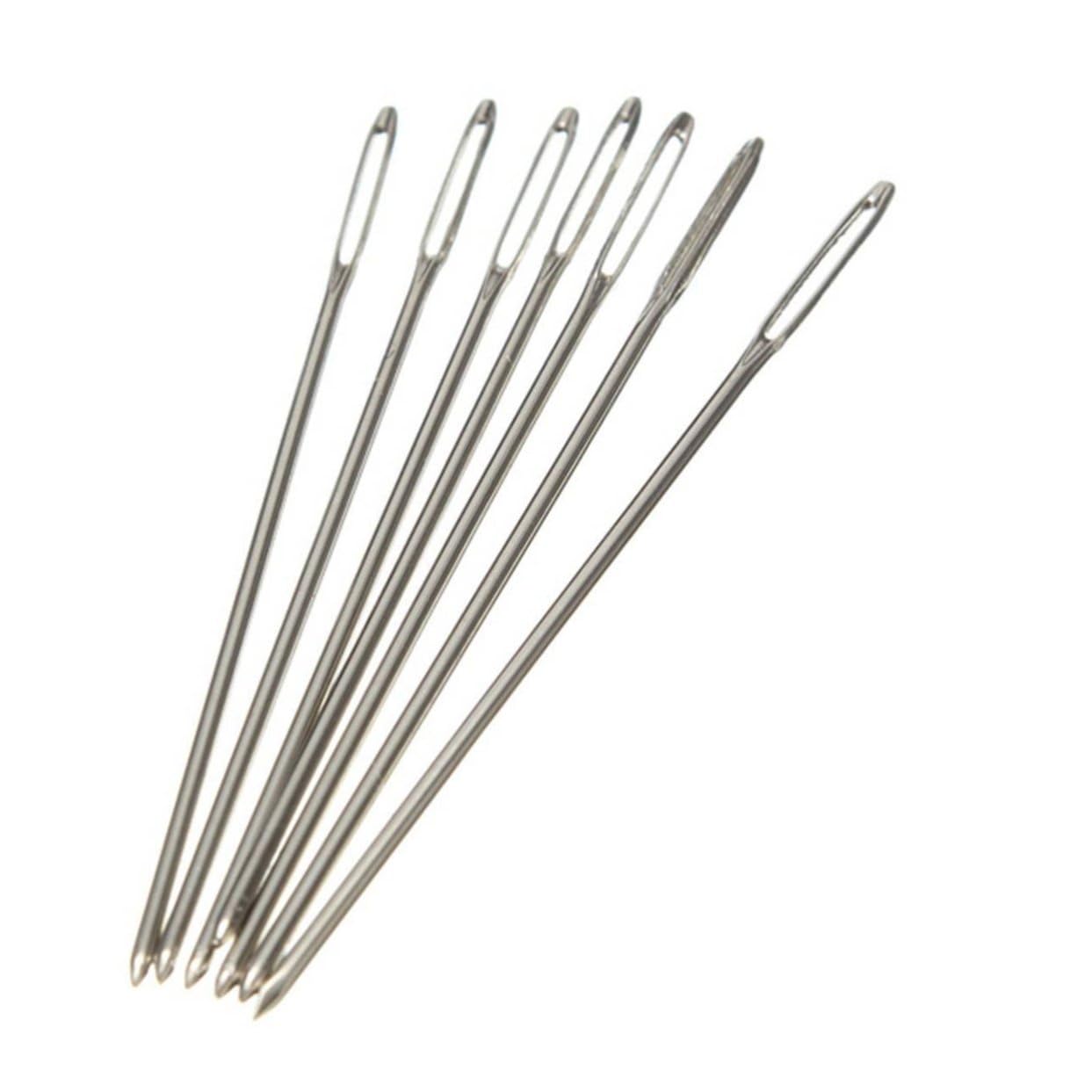Gogogmee 100pcs Tail Needles for 11ct Embroidery Cross Stitch Needles Precision Machined Tips