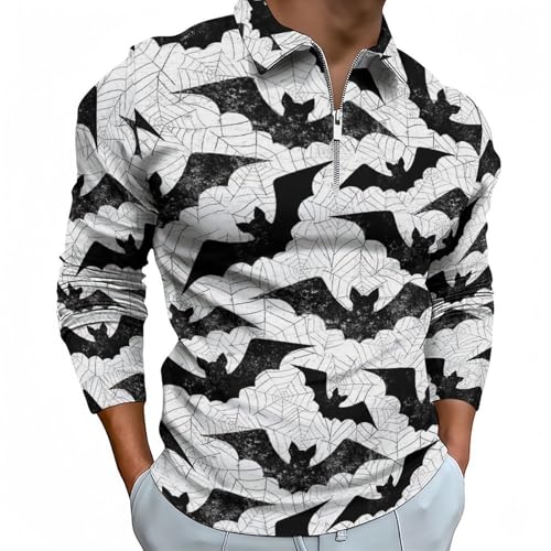 Polo manches longues homme Novastar avec fermeture éclair motif Halloween