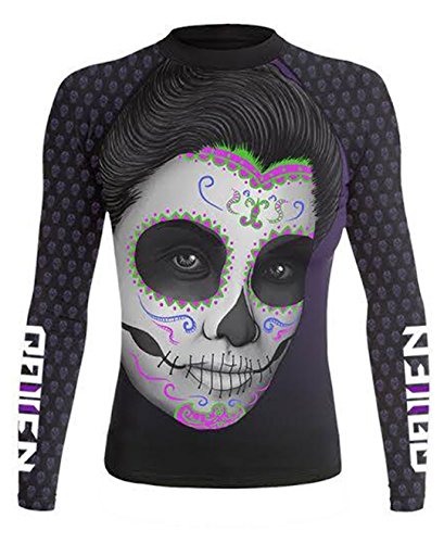 Raven Fightwear Women's Dia de Los Muertos Isabella MMA BJJ Rash Guard Medium Black