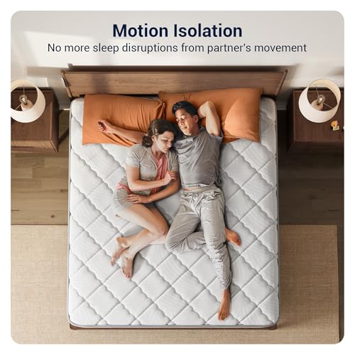Image of Avenco 12 Inch Queen Mattress Individual Pocket Springs for Motion Isolation & Comfort Foam for Pressure Relief, Medium Firm, CertiPUR-US Certified