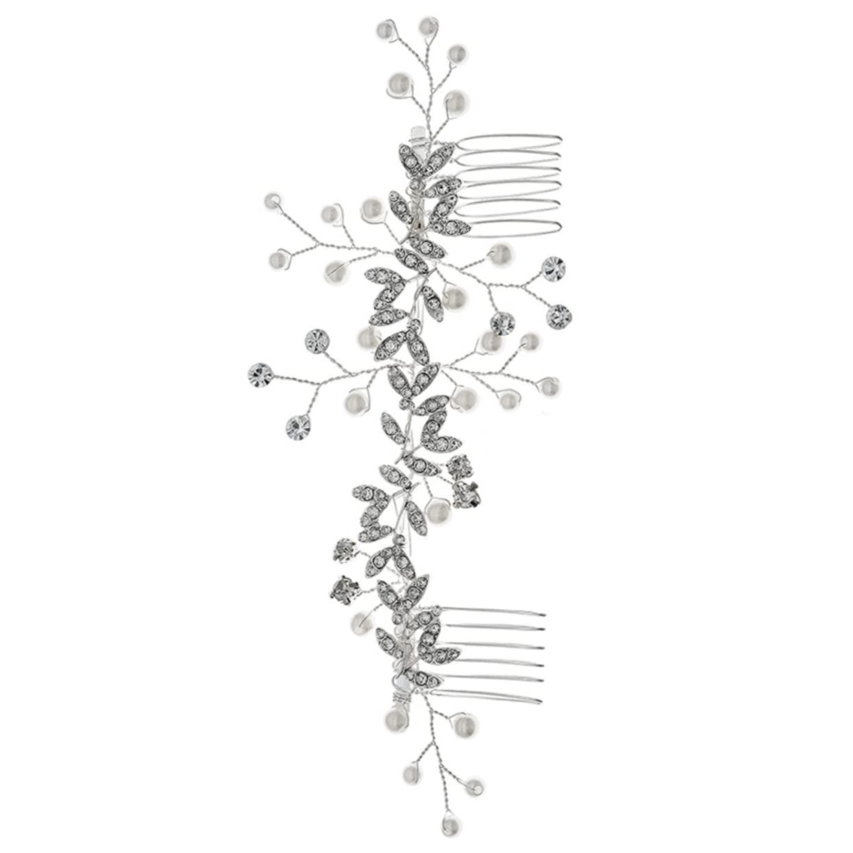 Beavorty 5piezas Peina De Novia Diseño De Perlas y Rhinestones Accesorio De Cabello Elegante Para Bodas y Fiestas Decoración Nupcial Para Novias
