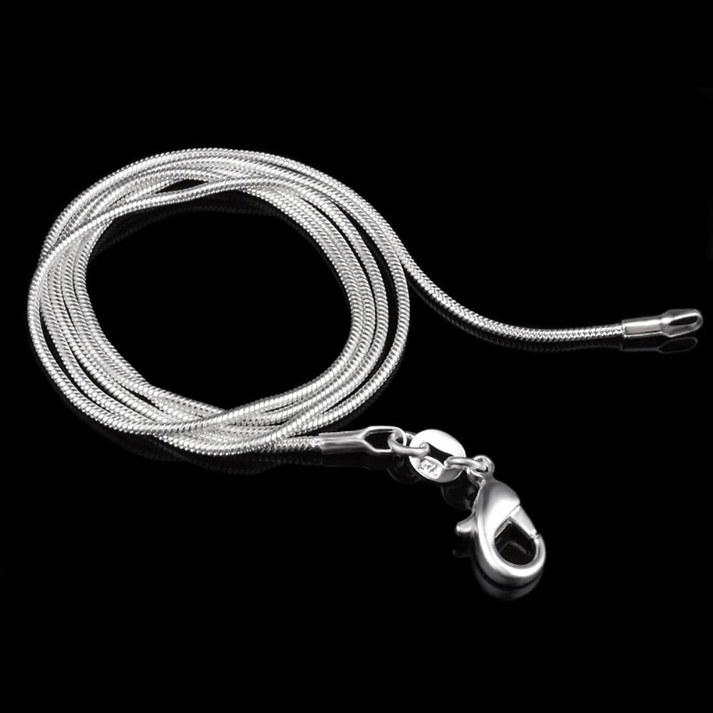 YDYDTTKD Joyería para niñas, Longitud de 16 a 30 Pulgadas, Collar de Cadenas 100%, gargantillas de Serpiente de 1mm, Collar, Decoraciones para Mujeres