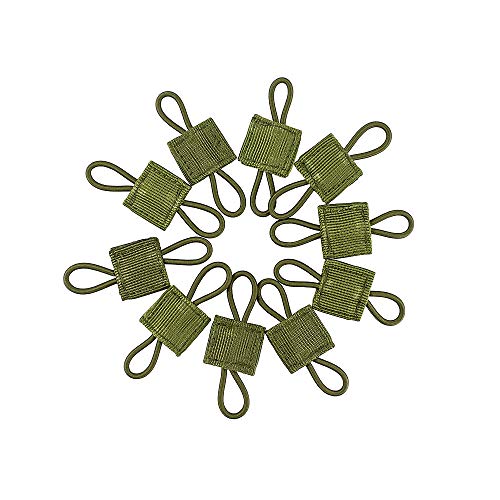 Depring Pack Of 10 Tactical Gear Holder Clip Molle Webbing Retainer Elastic Binding Ribbon Buckle For Tactical Vests Backpacks Bags (Army Green) #TOP6